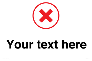 Custom plain background, red cross in a circle sign